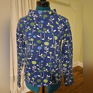 Blue warm sweater, handmade xs